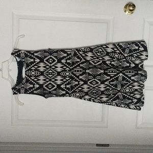 XS Tribal Print Keyhole Back Pink Dress